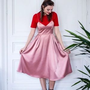 Pink Satin Dress